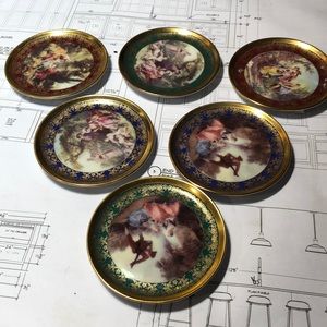 Pauls Italy Vintage Hand Painted Coasters